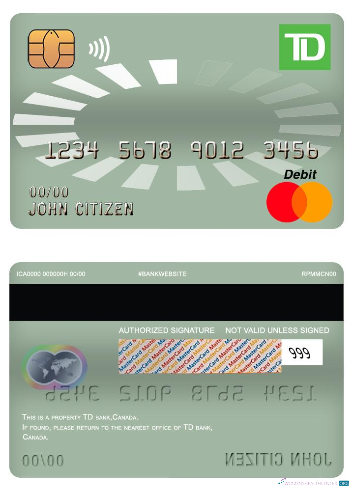 Download Canada TD master debit card Photoshop template